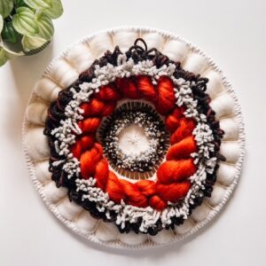 close up of circular weaving