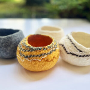 wet felted wool bowls